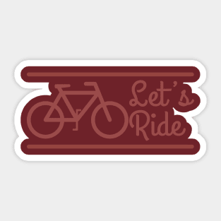 Let's Ride Bike Riding Design Sticker